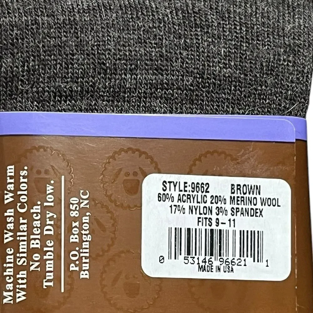 BOGO Wise Blend Women’s Merino Wool Blend Boot Socks,‎ Size M, NWT
